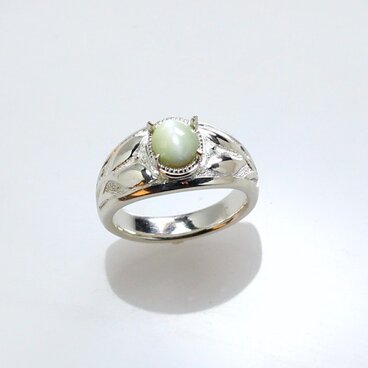 Sv925 クリソベリルキャッツアイリング　1.34ct