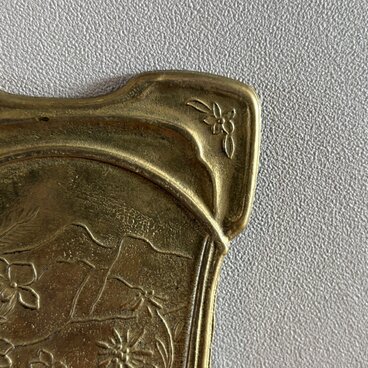 フランスの古い華が描かれた小さい手鏡　