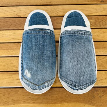 男性用★洗濯機丸洗いOK★スリッパ•室内履き★デニムリメイク　ルームシューズ