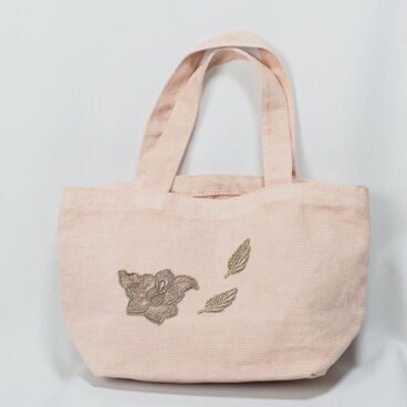 ハーブ染めのミニトート☆アカネ染め