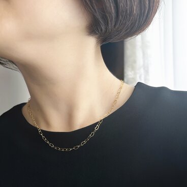 まいにち猫パレード！✧ 45cm｜シンプルに楽しむ 猫チェーンネックレス｜1連・14kgf