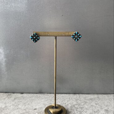 Vintage USA 30s-40s SILVER 925 natural stone turquoise earring