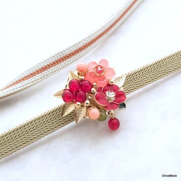 春待ち花の帯留め（南天・梅・椿）Ⅱ