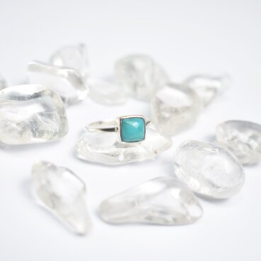 水色ターコイズのシルバーリング　シルバー925　天然石　指輪