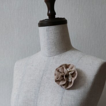 オーガニックコットン　コサージュ