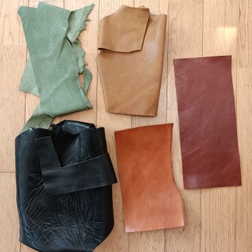 牛ヌメ革＆ピッグスキン ハギレセット5（特典付）