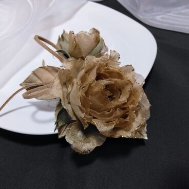 紅茶染め 染花 布花 バラのヘアアクセサリー 髪飾り ヘッドドレス BR ah125 アートフラワー