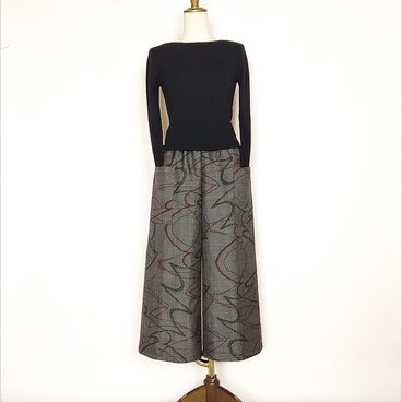 大島紬リメイク＊ガウチョパンツ