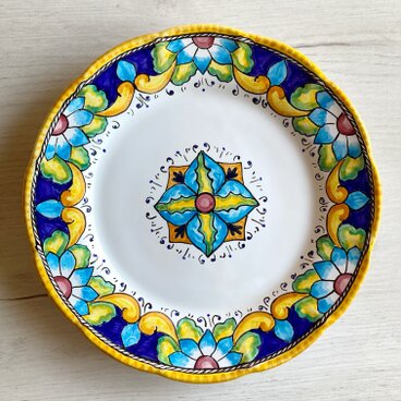 ディナー皿 26cm centraleマヨリカ焼き イタリア陶器 GEO082