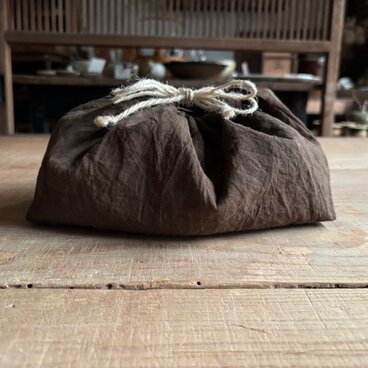 柿渋染めの巾着（柿渋カーキ）