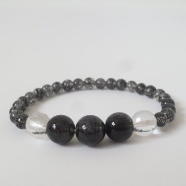 ブラックルチルクォーツ　ブレスレット
