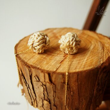 精麻のあわじ玉チェーンピアス［95］