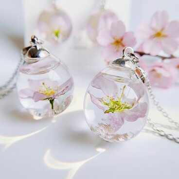 春を告げる桜のガラスドーム spring   ネックレス