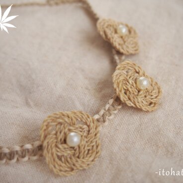 ヘンプと精麻あわじ結びのチョーカー［97］