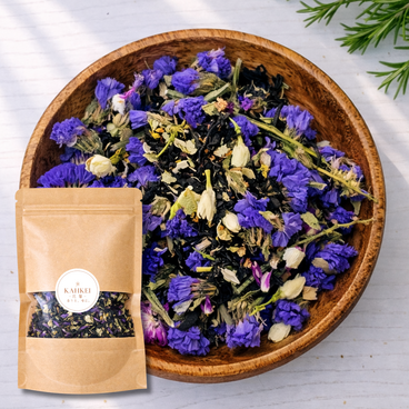 勿忘のあわい｜勿忘草×和紅茶の花茶｜記憶に寄り添う一杯｜茶葉カスタム対応｜KAHKEI 花馨