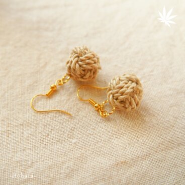 精麻のあわじ玉ピアス［92］