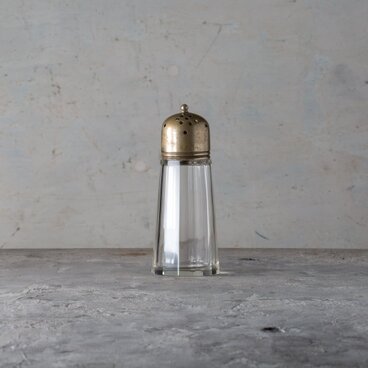 ガラス シュガーシェイカー EPNS銀メッキ蓋 1960年代