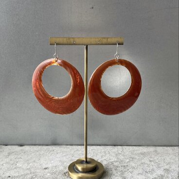 Vintage 00s USA retro enamel big circle design pierces