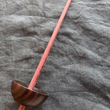 紡ぎ独楽・椀 縞黒檀＆パープルハート