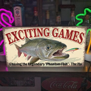 【幻の魚】イトウ オビラメ ルアーフィッシング 釣り 店舗 自宅 ガレージ サイン 照明 ランプ 看板 置物 雑貨 ライトBOX