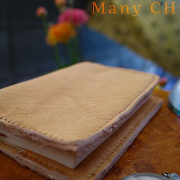 革のカシミヤ・ディアスキンのブックカバー（無染色）