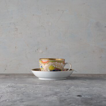 英国製 ベンガルタイガー文 ティーカップ&ソーサー 飾りにも上質なティータイムにも チェンバレン工房 約1820年 アンティーク