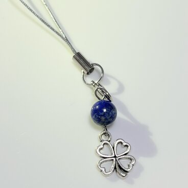 幸せを呼ぶはっぴいクローバーラピスラズリストラップ～♡のコピー