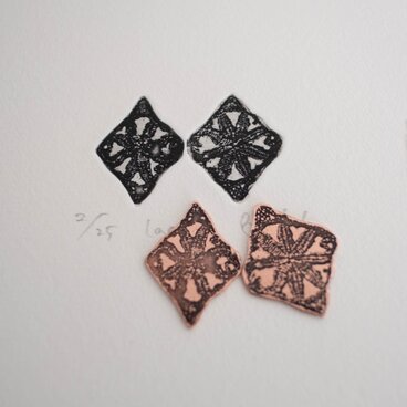 版画ゆうびん no.36 'lace'（銅版画）