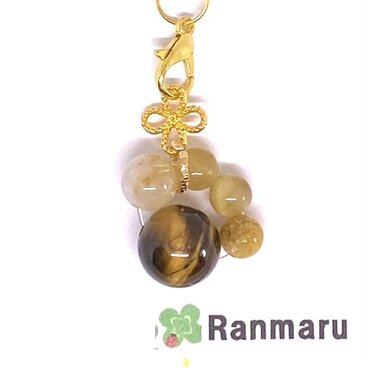 タイガーアイ/ルチルクォーツ/パワーストーン/天然石/肉球/可愛い/ストラップ/キーホルダー⭐️