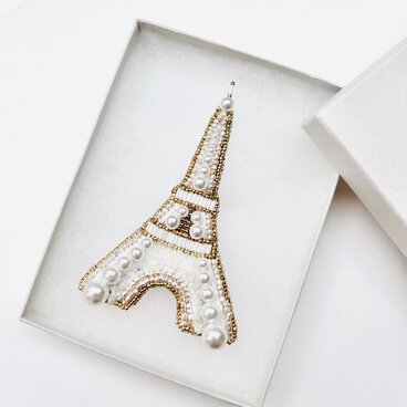 ビーズ刺繍 ブローチ【エッフェル塔】 ― Paris, en perles ―