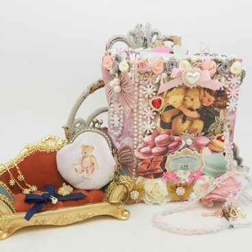 小さな物語が宿る女の子とテディベア♡おすそ分けファイル♡ジャンクジャーナル♡コラージュ♡BOOKタイプ