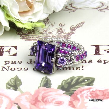 スワロタンザナイト〔紫式部の宴〕〔スワロ/ジルコニア ビーズリング〕《ビーズアクセサリー》