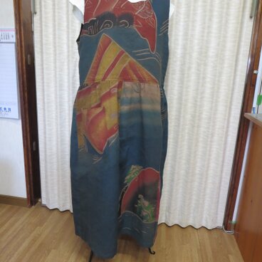 古布柿渋染めジャンパースカート