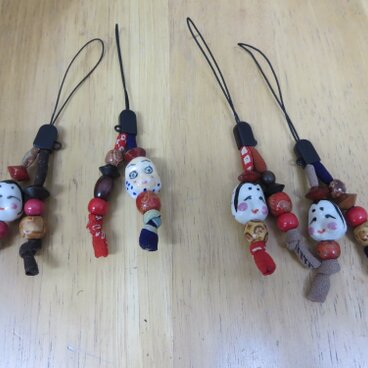 おかめ、ひょっとこストラップ