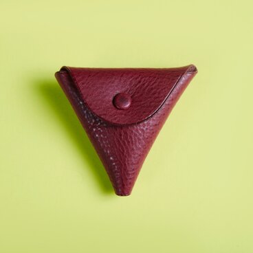 三角コインケース（ワイン）【R-023-MBX】