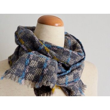 Lambswool×Denmark wool ministole   -blue-