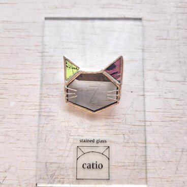 Whisker brooch/ metallic ears