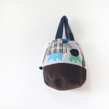 手提げ巾着バケツバッグ　ソコノカドサキ