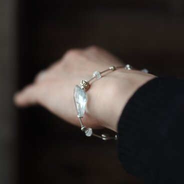 -Aquamarine- "moonstone・silver" bracelet