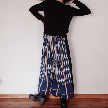 コートジボアール　バウレ族藍染スカーチョ