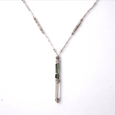 -Tourmaline- silver 'Y-line' pendant