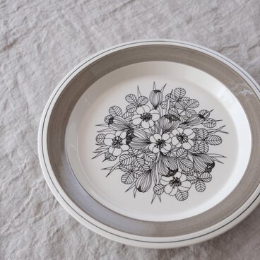 ARABIA Krokus plate アラビア クロッカス 24.5cmプレート ディナープレート グレーリム③