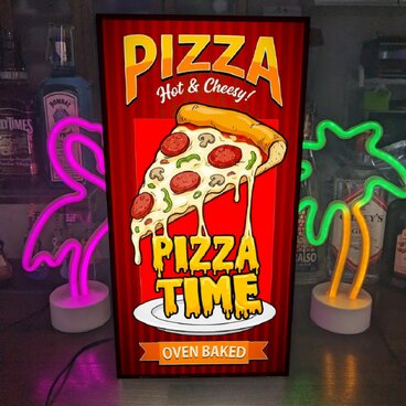 【Lサイズ】ピザ イタリアン イタリア料理 焼きたて パン 店舗 キッチンカー 照明 看板 置物 アメリカン雑貨 ライトBOX