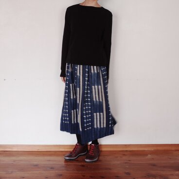 ブルキナファソ　ボボ族の伝統藍染スカート