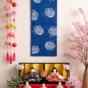 藍染　手拭い　＜鞠＞　桃の節句　端午の節句　出産祝い  ¥3,500