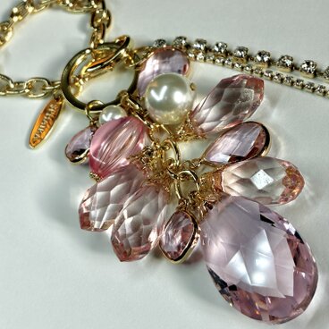 大人可愛いキラキラ光雫バックチャーム　ピンク