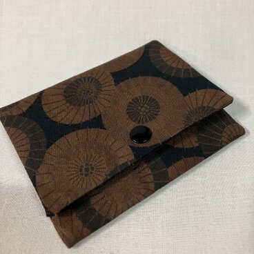 柿渋染め　カードケース　和傘　26B1