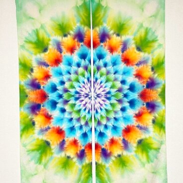 タイダイ染め 暖簾 曼荼羅模様 HD25-44