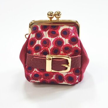 ミニサイズのがまぐち リバティ Xanthe Sunbeam レッド／Ｇ