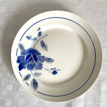 大皿 プレート サンタマン Moulin des Loups et Hamage 青い花 ステンシル 19twd31